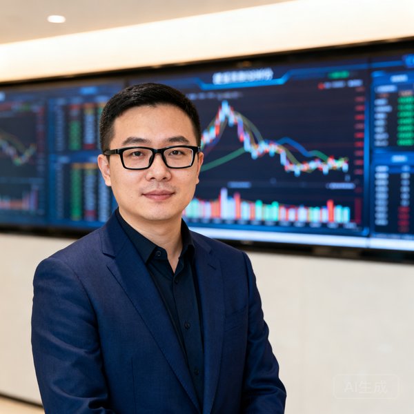 捷报比分创始人兼CEO张磊的正面商务肖像照，戴着黑框眼镜，身着深蓝色西装，背景为公司数据大屏
